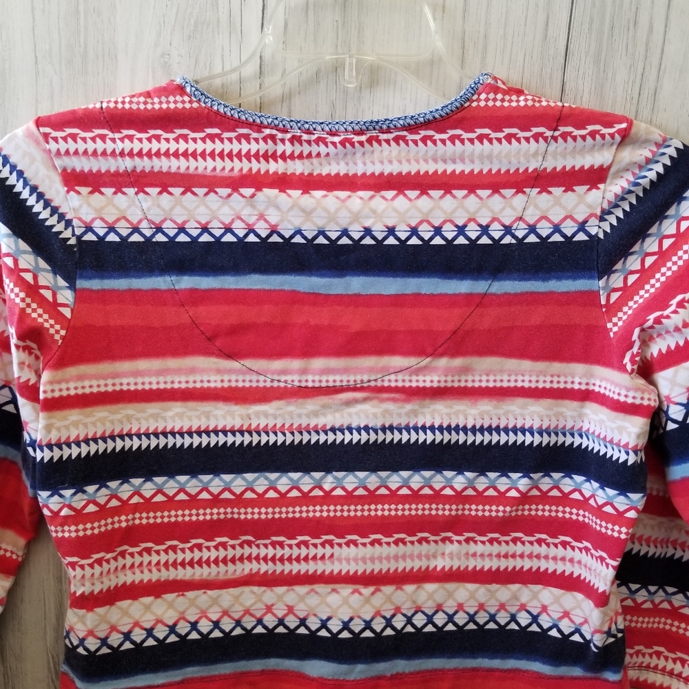 Ruby Rd. Women's Striped Wrap Cropped Top - Picture 2 of 6